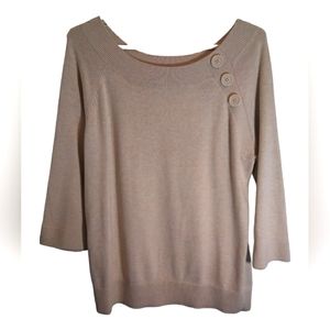 Ann Taylor LOFT Sweater with Scoop Neck and 3/4 Sleeves Size XL